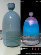 北宋钧瓷天青釉金雪花弦纹瓶