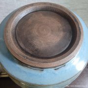 北宋钧瓷天青釉金雪花弦纹瓶