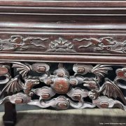 清红木双拼蝙蝠云纹八仙桌