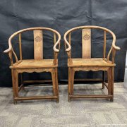 清早黄花梨龙纹圈椅一对