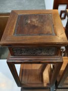 清早海南黄花梨绳纹花几一对