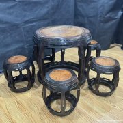 民国红木镶樱木一桌五登