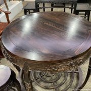 清紫檀拐子龙回纹一桌四登