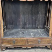 清黄花梨波浪纹博古架一对