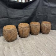清黄花梨圆鼓凳四只