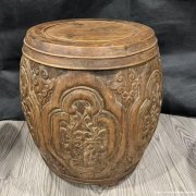 清黄花梨圆鼓凳四只