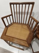 清黄花梨玫瑰椅一对