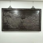 清中紫檀山水纹大挂屏