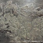 清中紫檀山水纹大挂屏