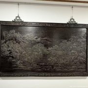 清中紫檀山水纹大挂屏