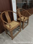 清黄花梨龙纹圈椅一对